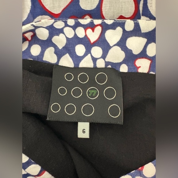 NY 77 Heart Print 100% Cotton A-line Skirt - Picture 3 of 4